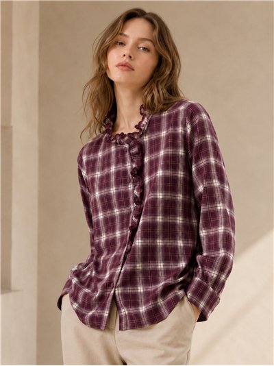 Camisa cuadros con puntilla