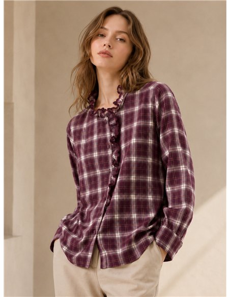 Camisa cuadros con puntilla