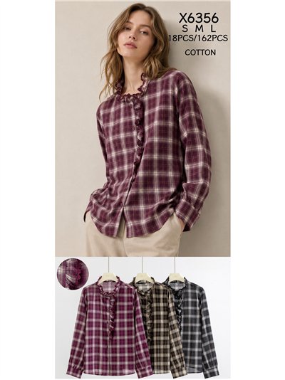 Camisa cuadros con puntilla 2
