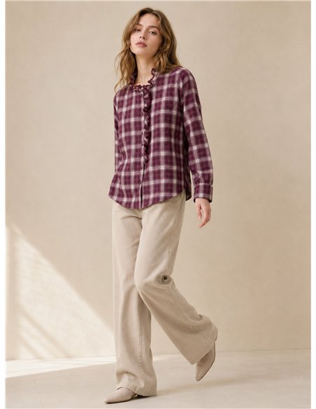 Camisa cuadros con puntilla