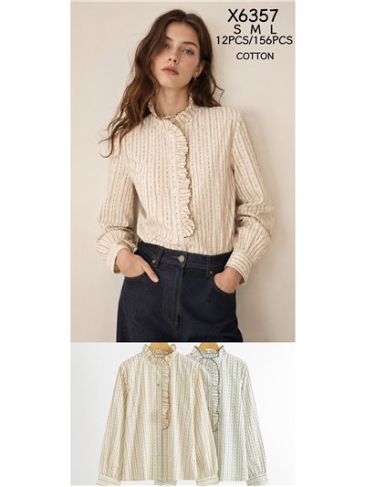 Camisa rayas con volante 2