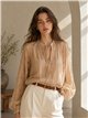 Blusa satinada estampada efecto seda