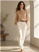 Blusa satinada estampada efecto seda