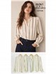 Blusa rayas puño con volante