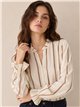 Blusa rayas puño con volante