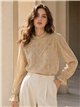 Blusa encaje cuello subido