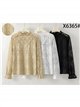 Blusa encaje cuello subido