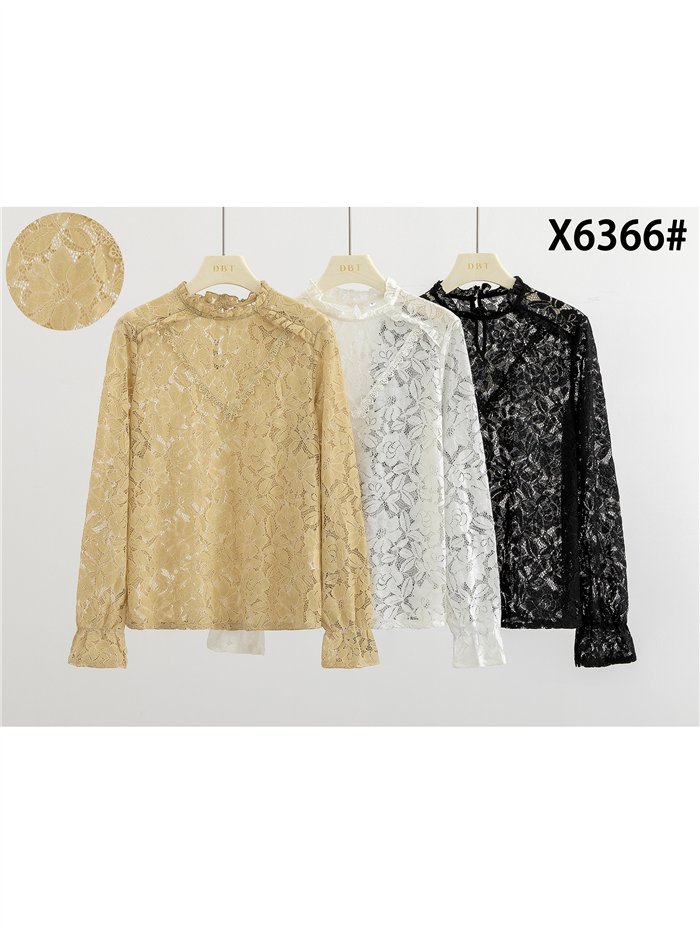 Blusa encaje con volante