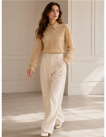 Camisa de renda floral