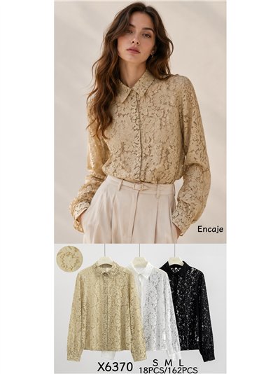 Camisa encaje floral clásica 2