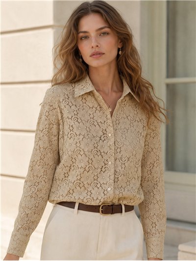 Camisa encaje floral calado