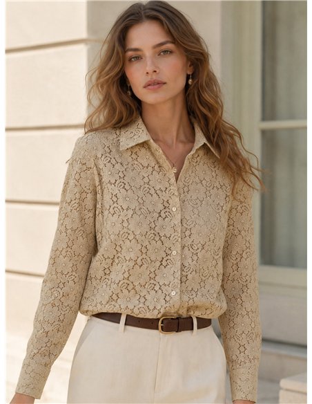 Camisa encaje floral calado