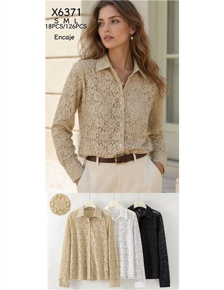 Camisa encaje floral calado