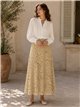 Falda midi de encaje floral