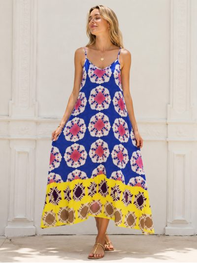 Vestido largo tirantes estampado