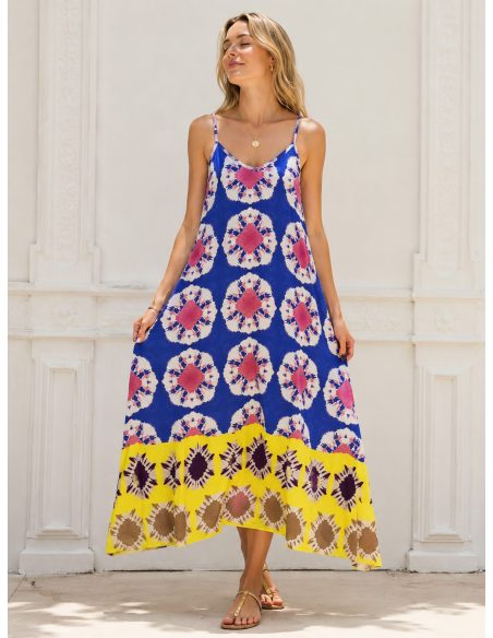 Vestido largo tirantes estampado