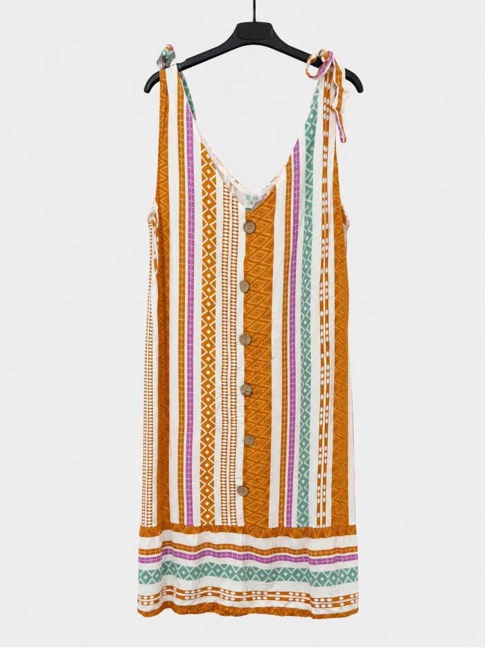 Printed button-front summer dress | ZD-23090-30 | B2B