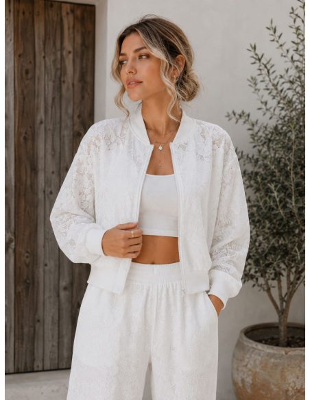 Bomber encaje floral