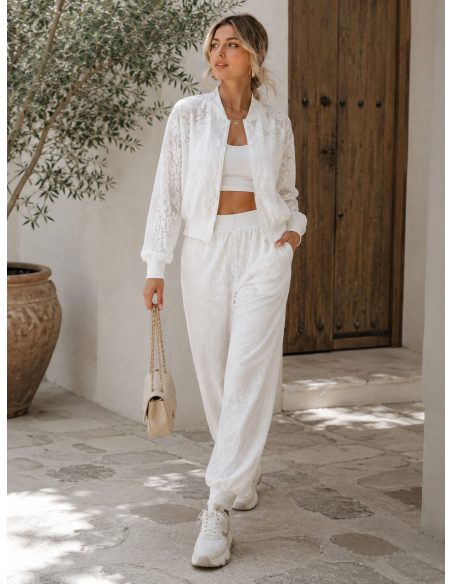 Pantalón jogger encaje floral