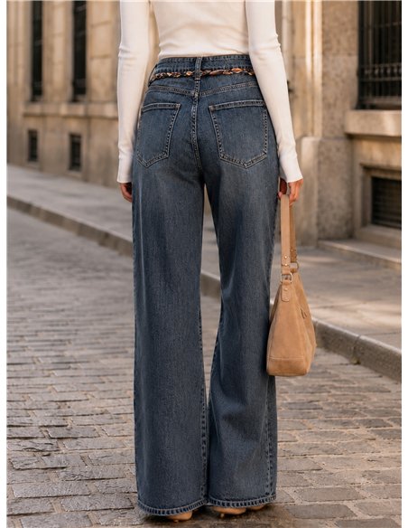 jeans basic con cintura intrecciata