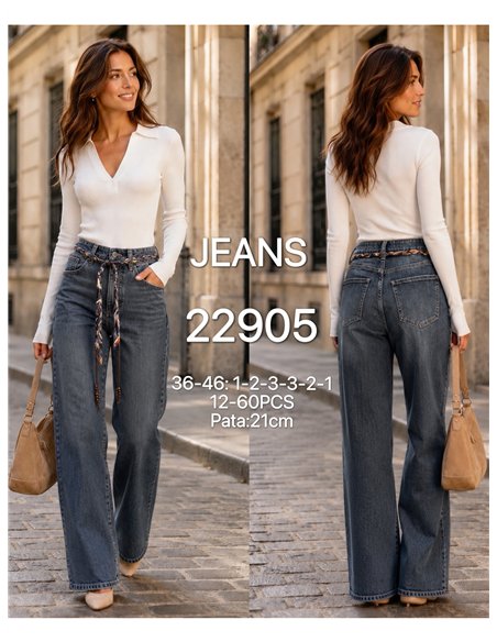 jeans basic con cintura intrecciata