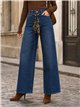 Jeans a gamba larga con cintura intrecciata