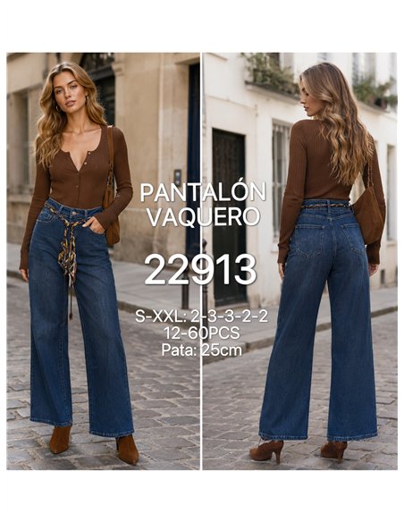 Jeans a gamba larga con cintura intrecciata