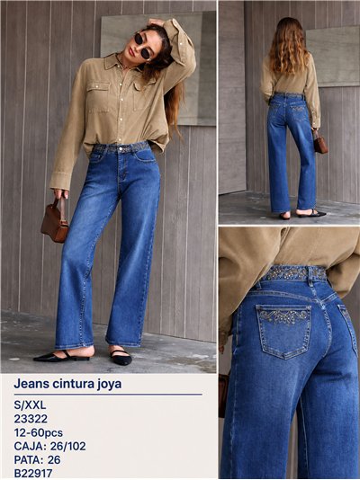 Embroidered waist jeans 2