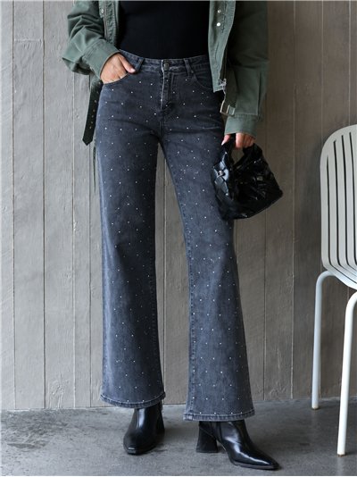 Studded straight jeans