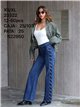 Jeans a gamba dritta con striscia laterale e borchie