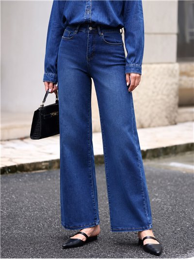Embroidered bow pocket straight jeans