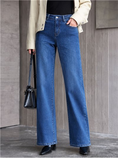 Braided waist wide leg jeans