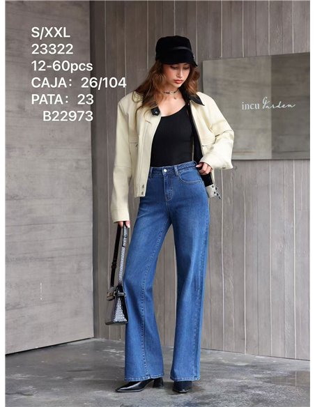 Jeans a gamba dritta con cintura intrecciata