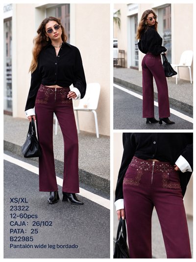 Embroidered waist wide leg jeans with eyelet detail 2