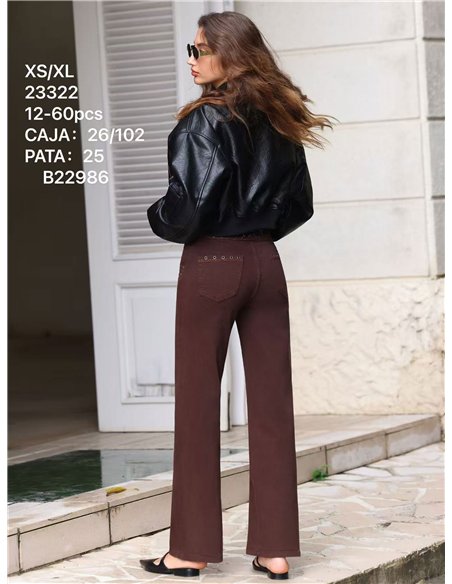 Weit geschnittene Jeans mit besticktem Bund und Ösen