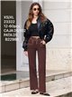 Weit geschnittene Jeans mit besticktem Bund und Ösen