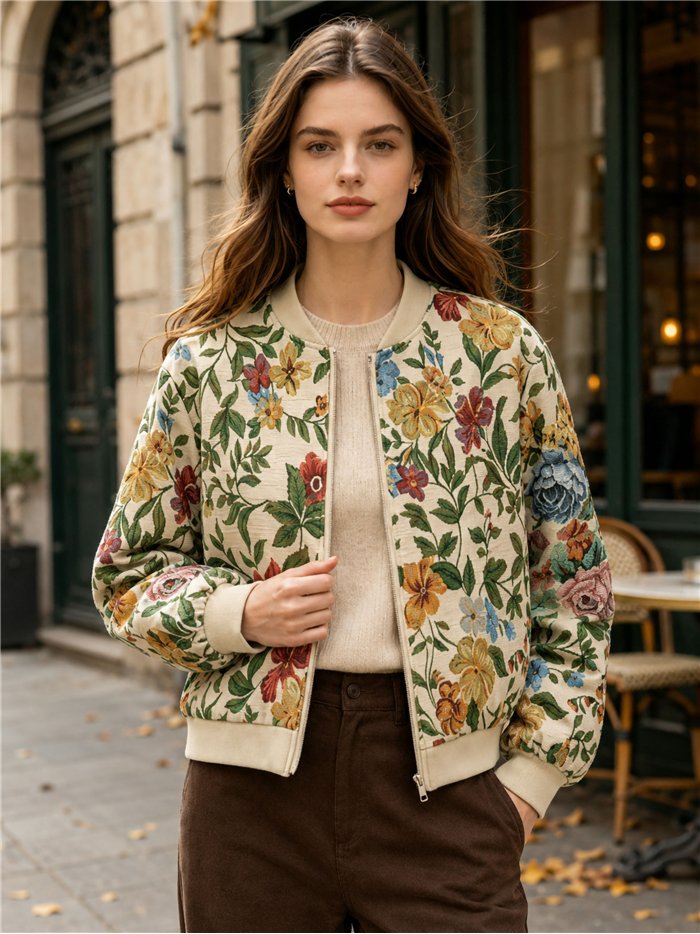 giacca bomber a fiori