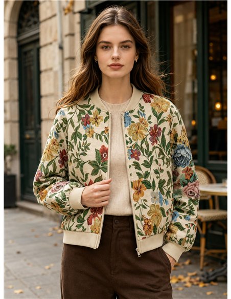 giacca bomber a fiori