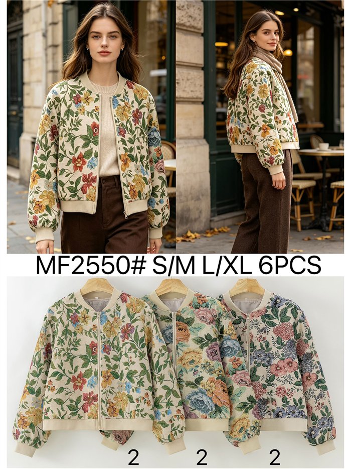 giacca bomber a fiori