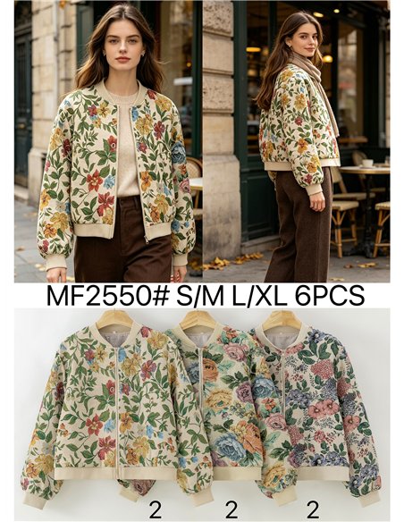 giacca bomber a fiori