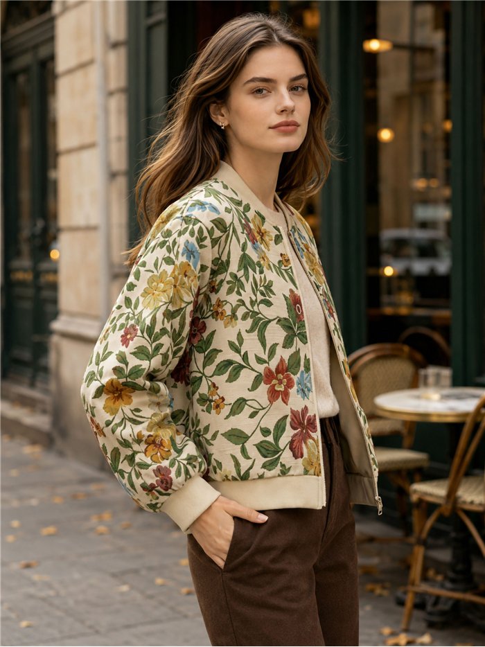 giacca bomber a fiori