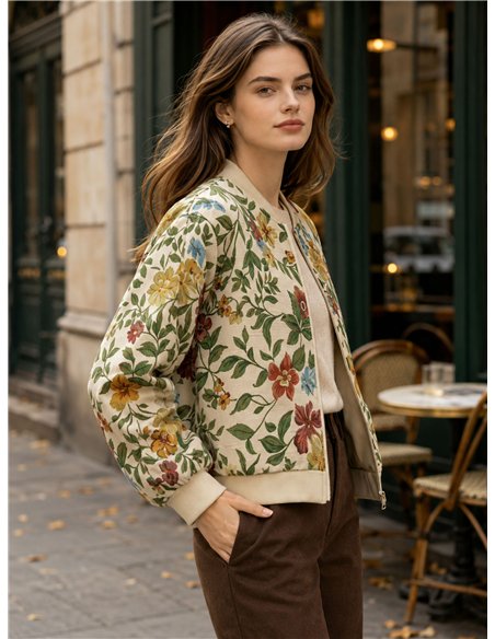 giacca bomber a fiori