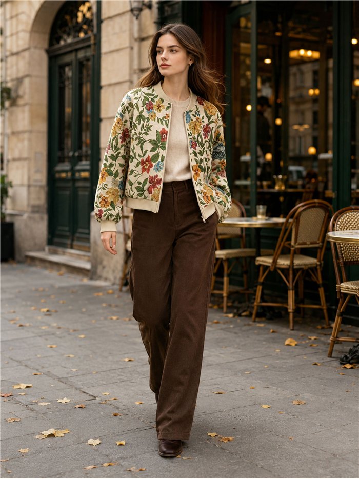 giacca bomber a fiori