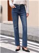 jeans a gamba dritta, lavaggio medio