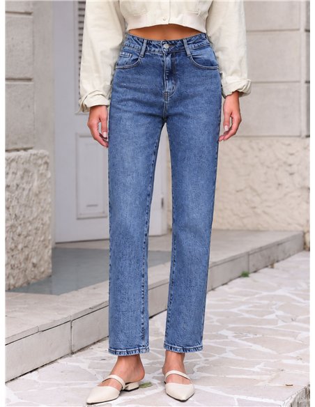 jeans a gamba dritta, lavaggio chiaro