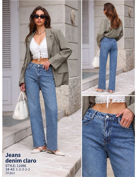 jeans basic a gamba larga