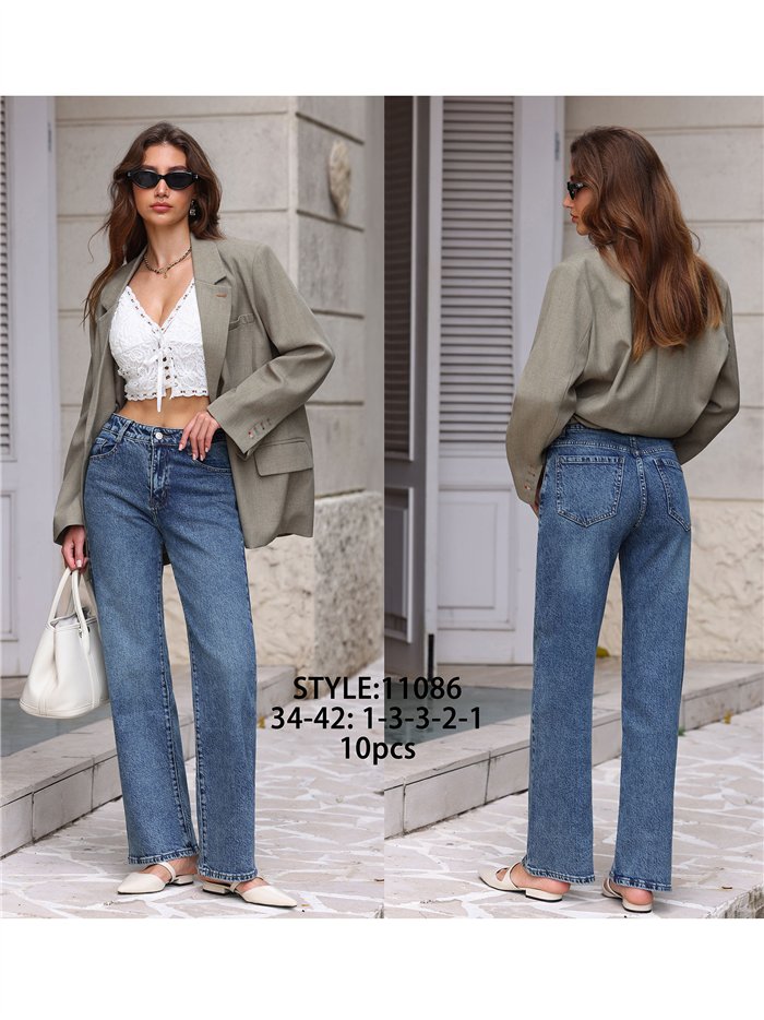 jeans basic a gamba larga