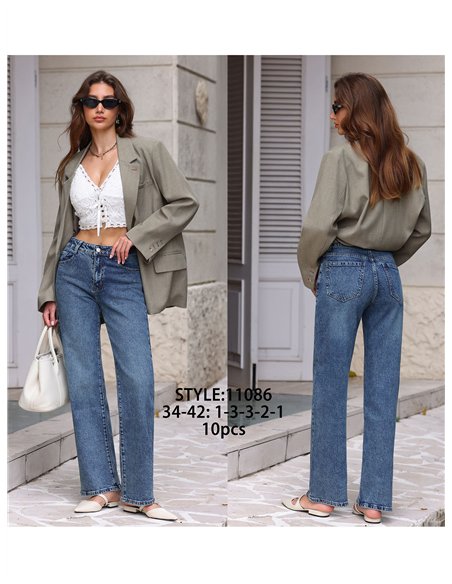 jeans basic a gamba larga
