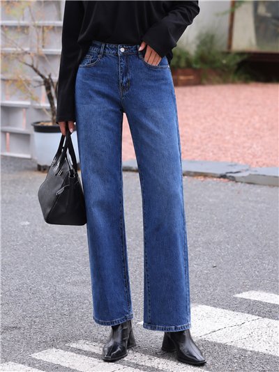 Blue wide leg jeans