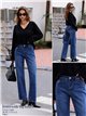 jeans blu a gamba larga